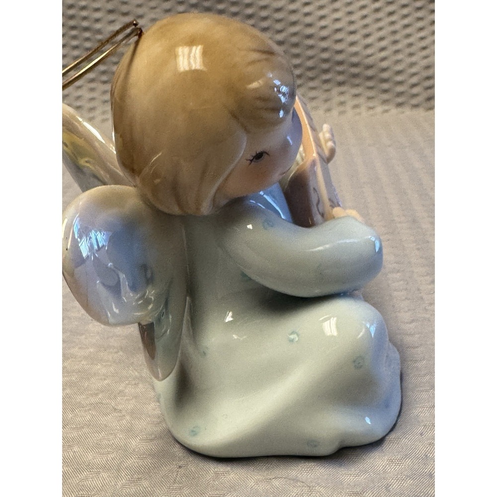 Vintage Lefton Christopher Collection Angel Playing Mandolin Hand Painted - Picture 6 of 10